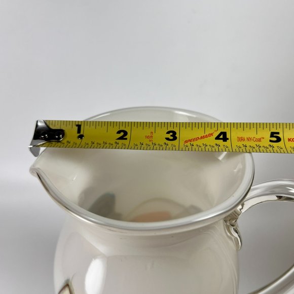 Vtg Dalian Snowflake Color Swirl Glass Pitcher Jug Art Glass MCM Collectible - Picture 16 of 16